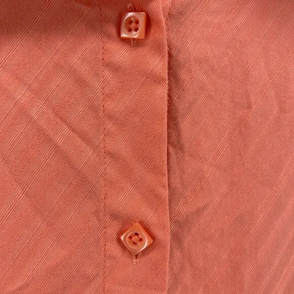 Talbots Blouse Top Womens 20W Orange Striped Button Up Long Sleeve Office Career - Picture 3 of 10
